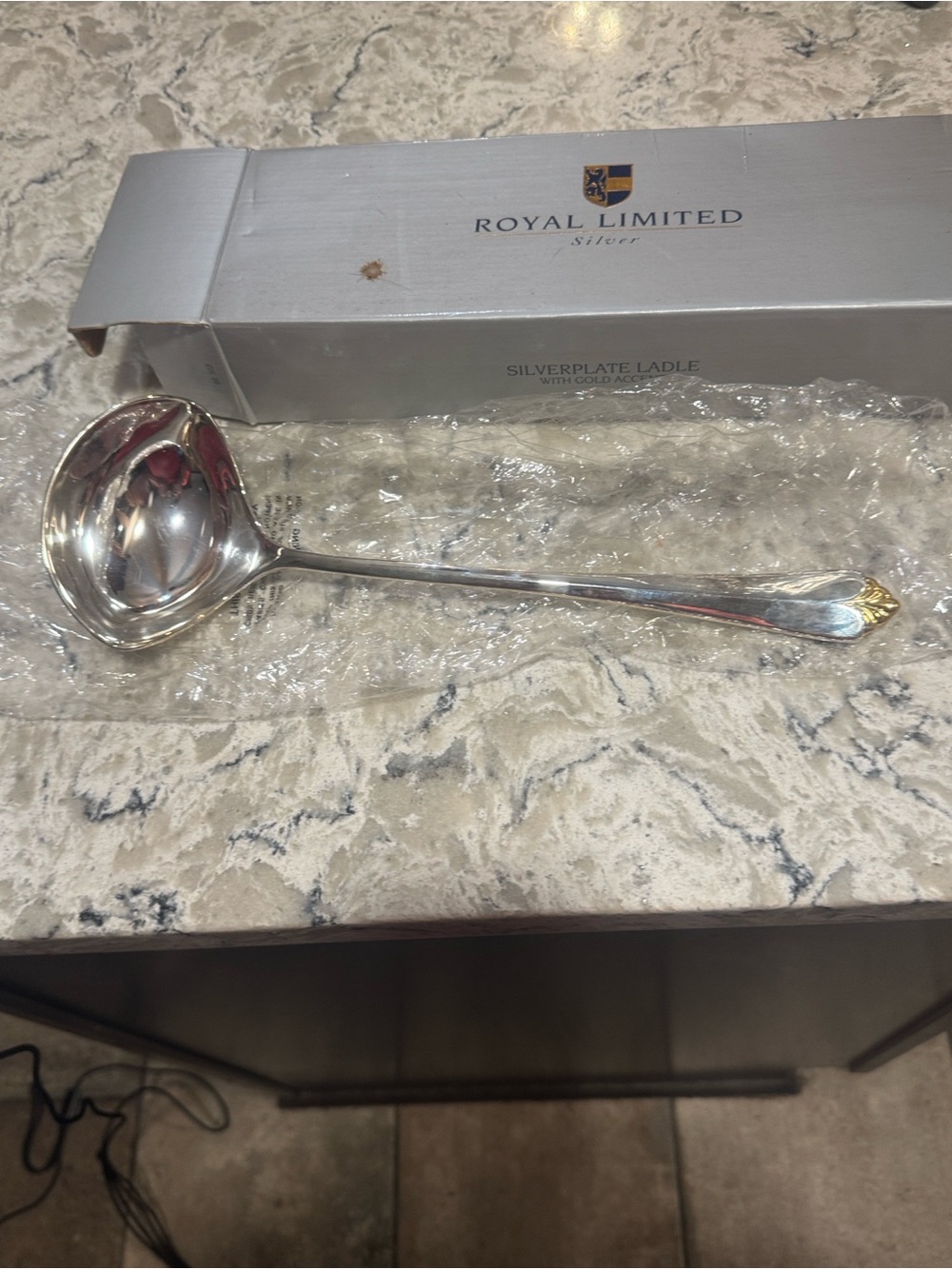 The Limited Silverplate Ladle with Gold Accent